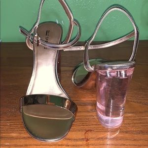 Call it Spring ankle strap heels. Gold and pink.